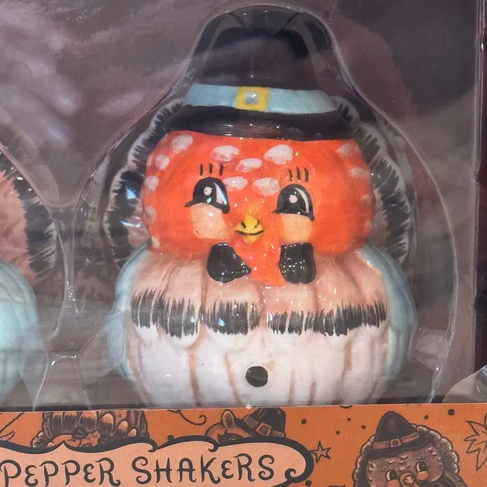 Johanna Parker Turkey Salt and Pepper Shakers, Ceramic Thanksgiving Fall NIB